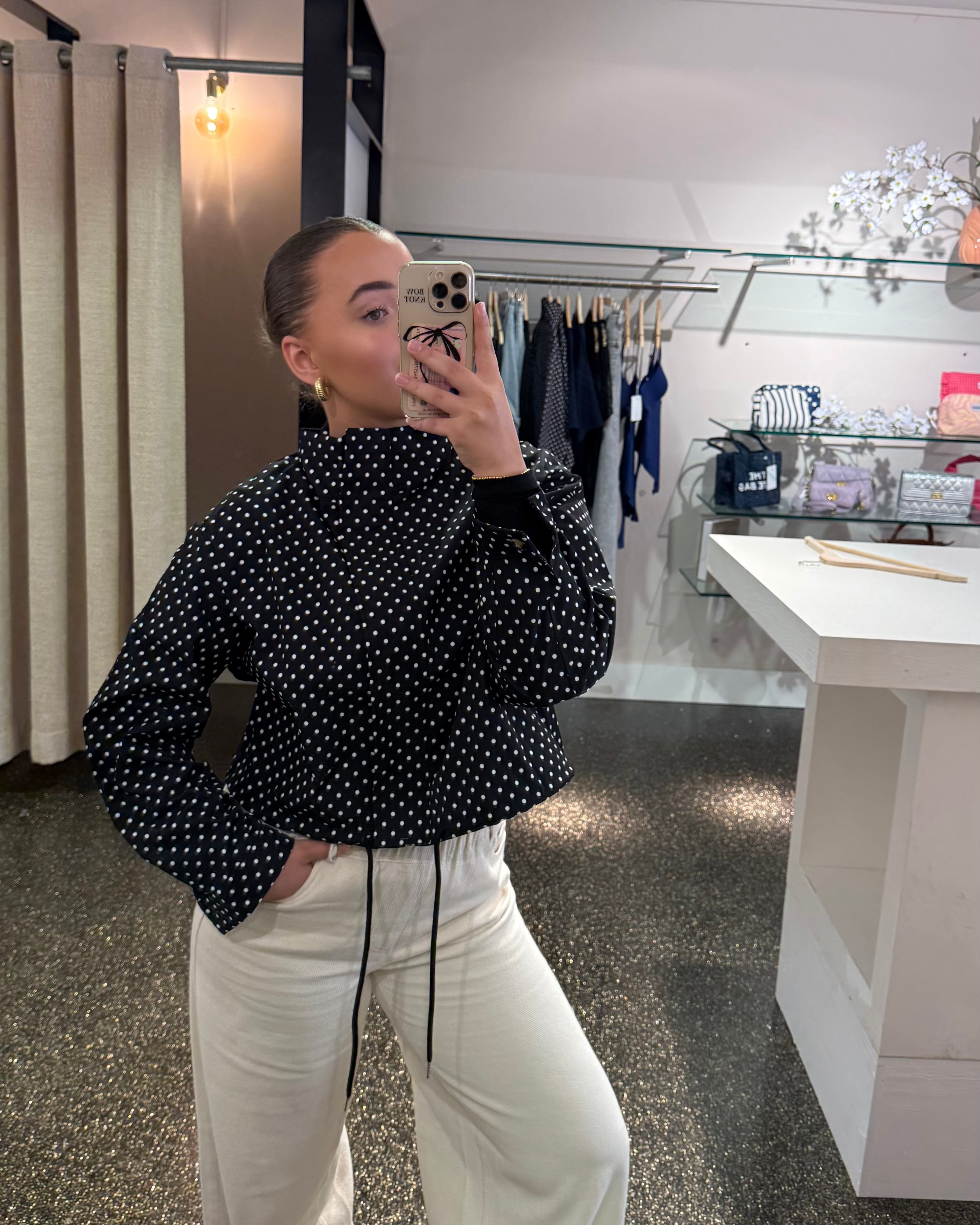 Puk dots jacket - Black