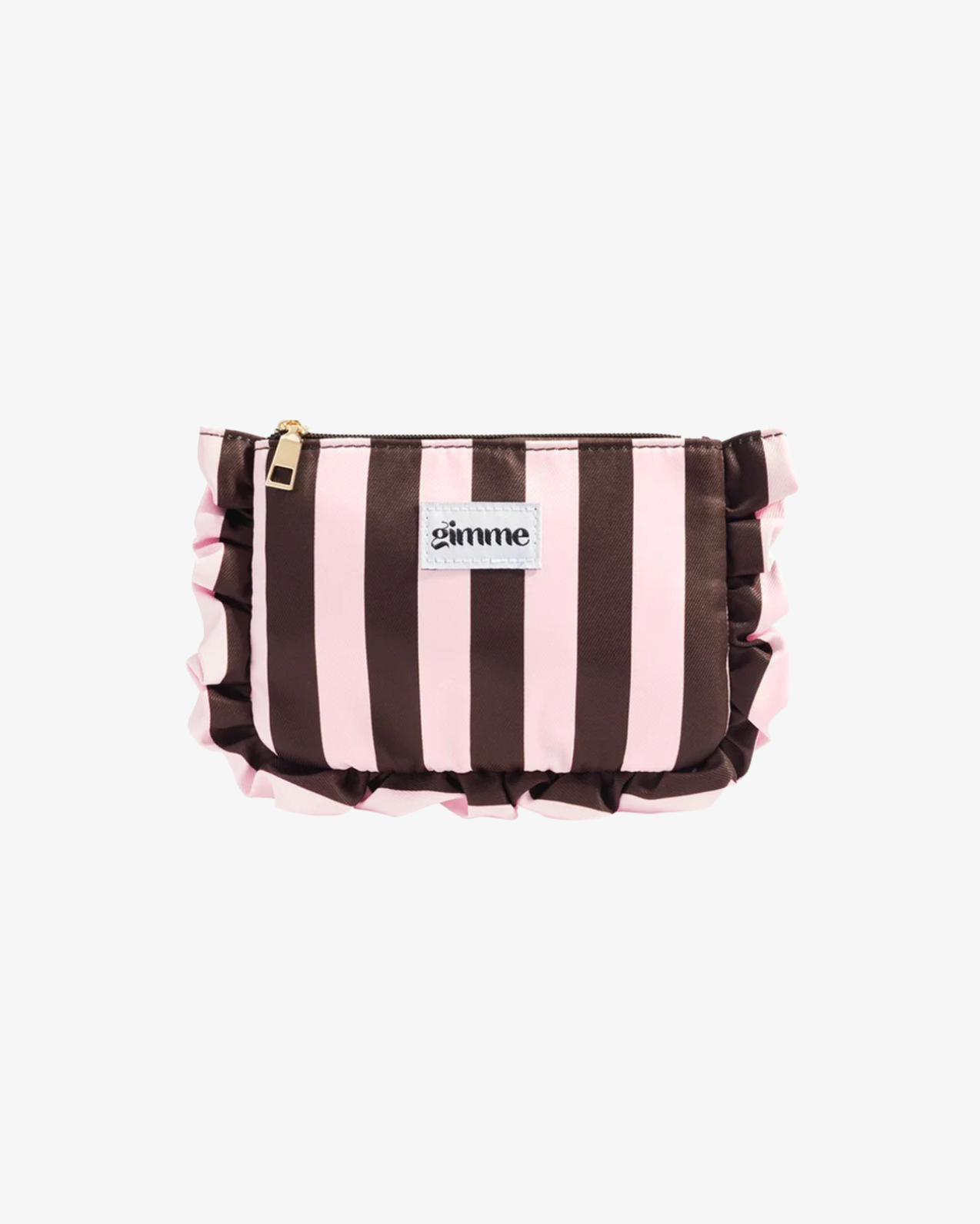 Striped make up bag - Brown/Pink