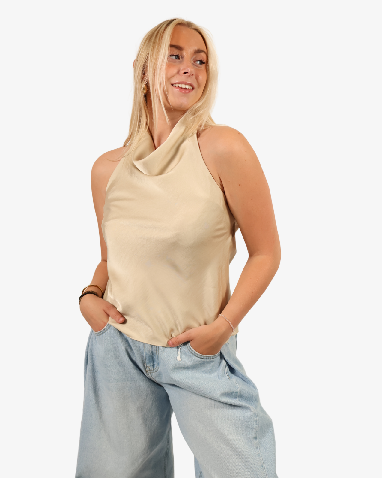 Satin top - Beige