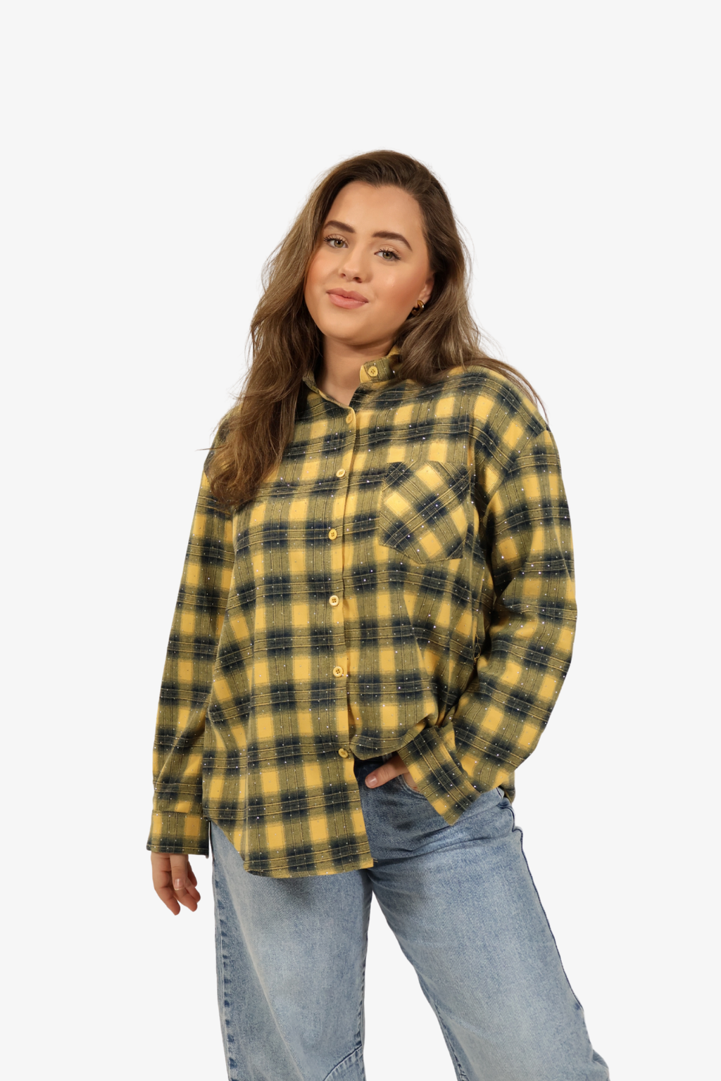 Ivy rhinestone blouse - Yellow