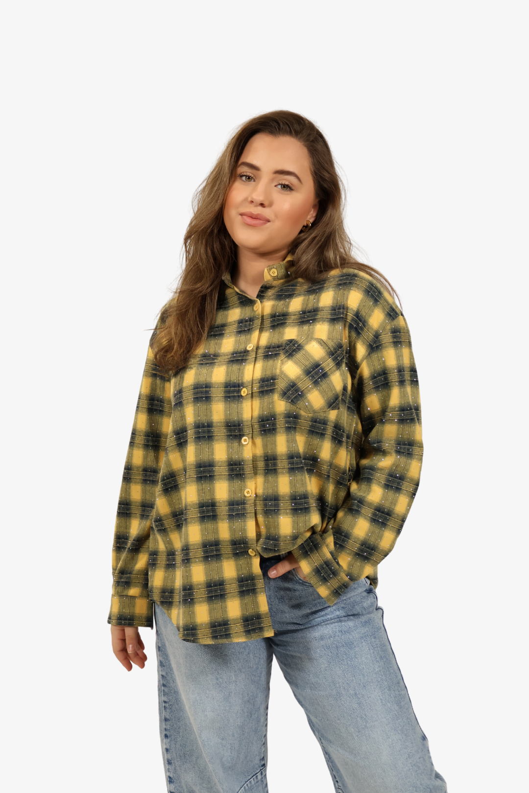 Ivy rhinestone blouse - Yellow