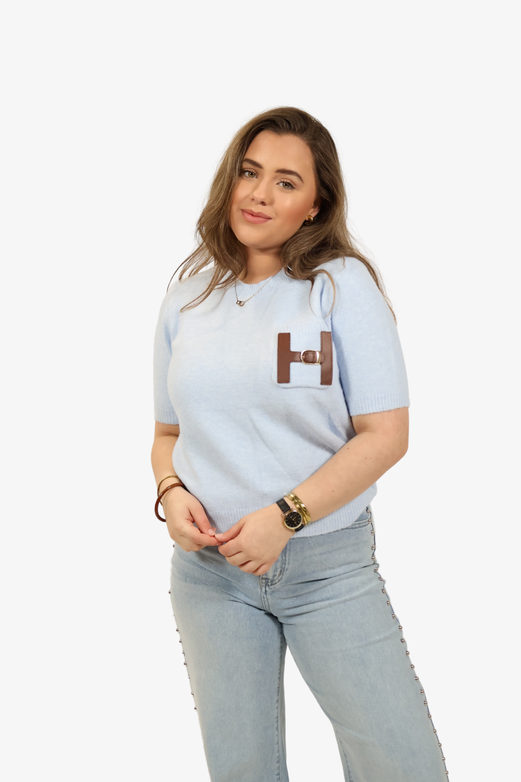 H top - Light blue