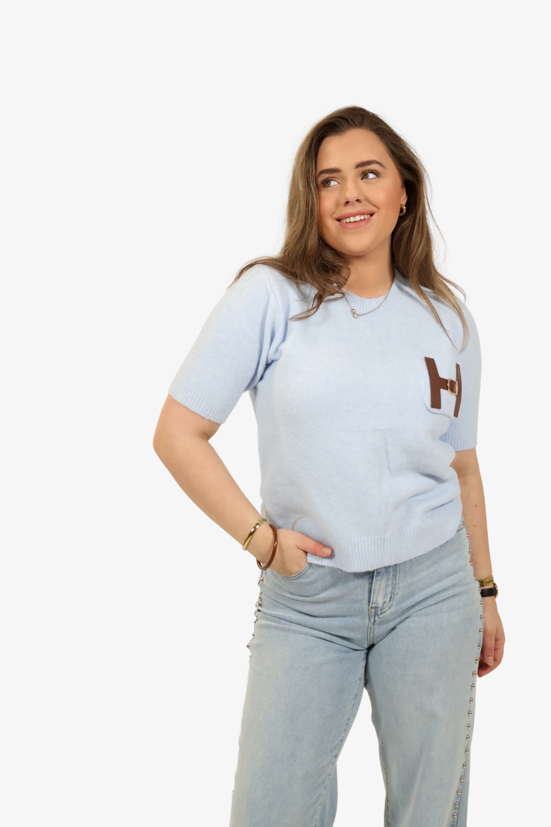 H top - Light blue