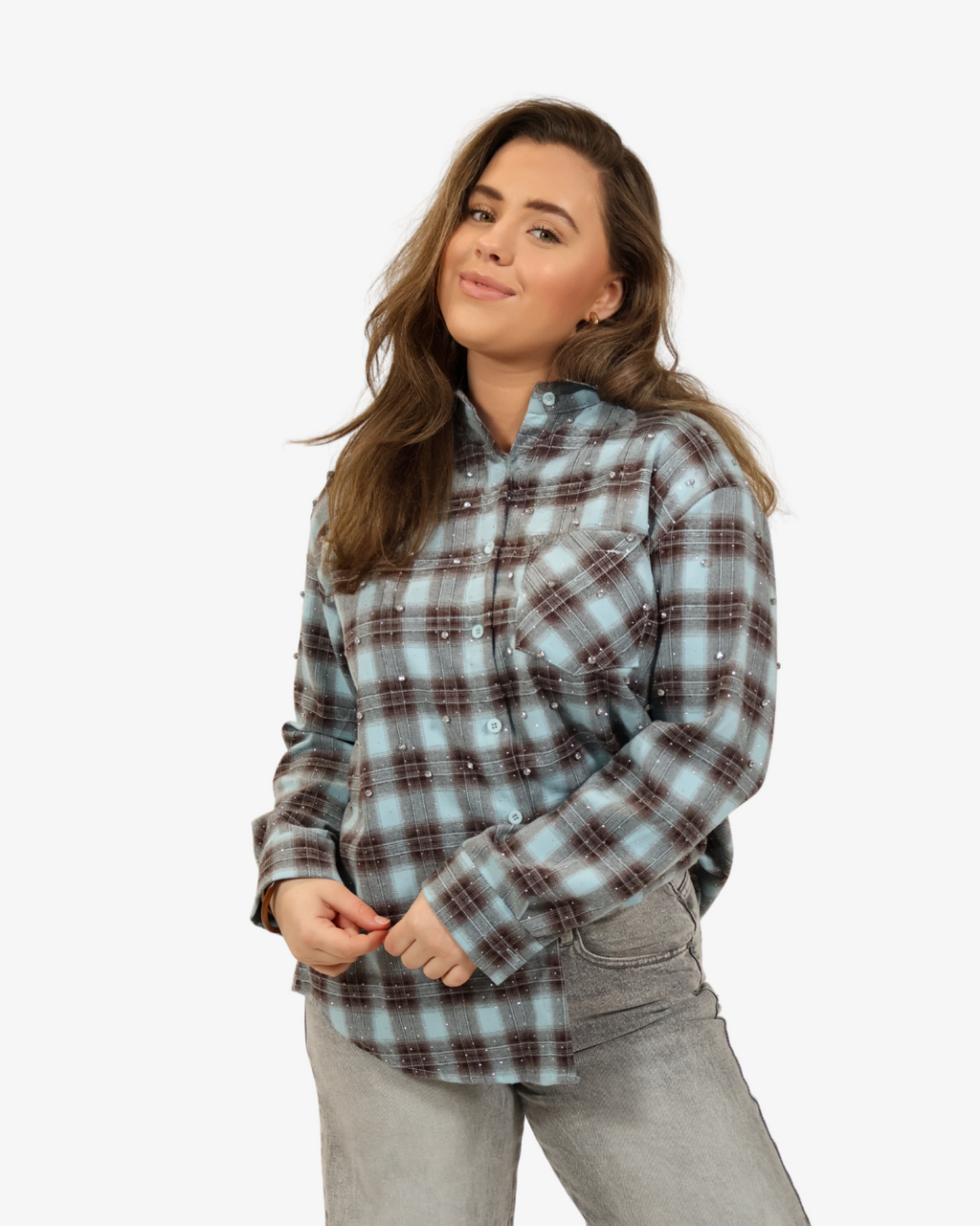 Ivy rhinestone blouse - Blue