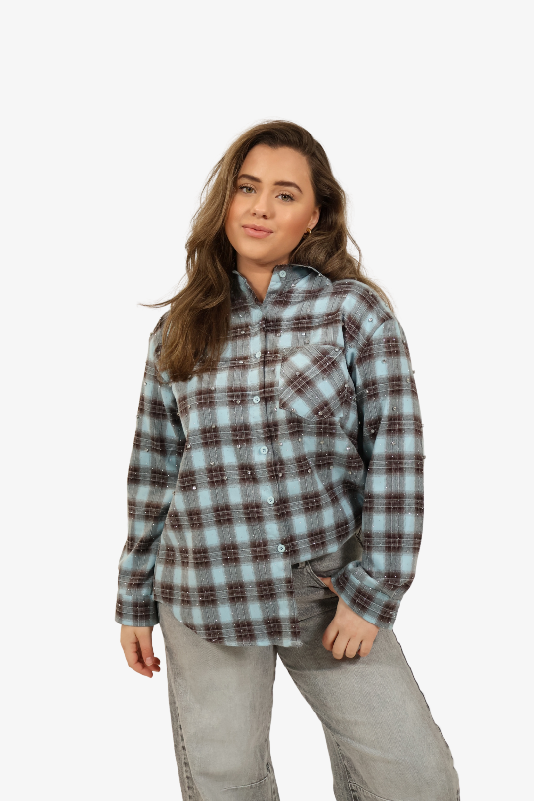 Ivy rhinestone blouse - Blue