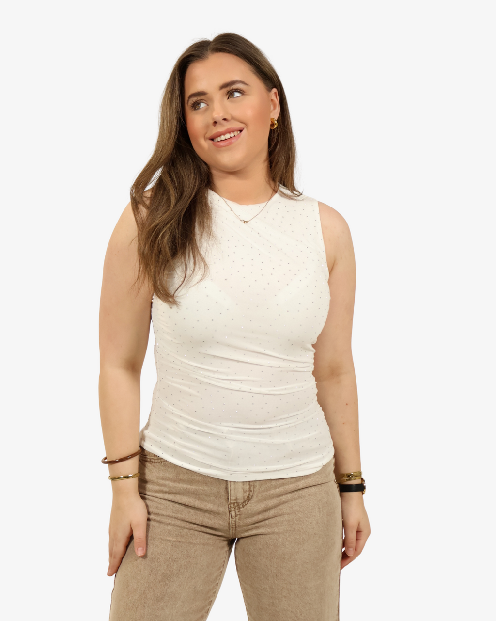 Livia glitter top - White
