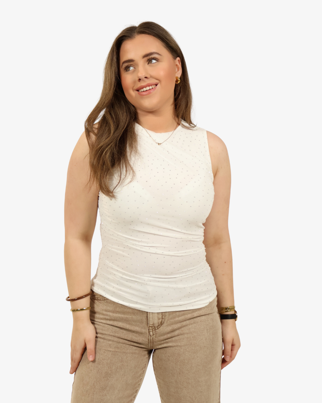 Livia glitter top - White