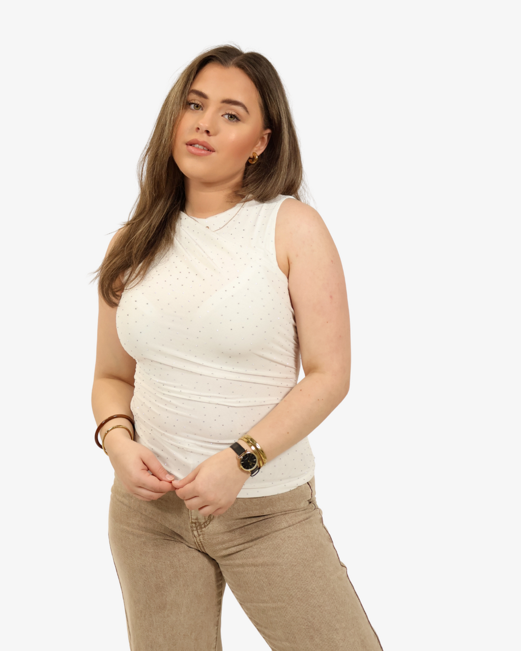 Livia glitter top - White