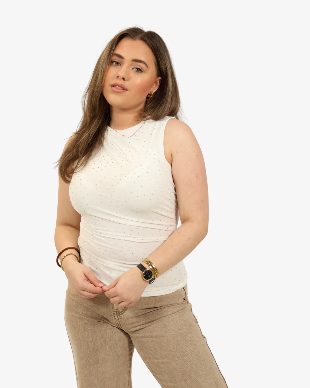 Livia glitter top - White