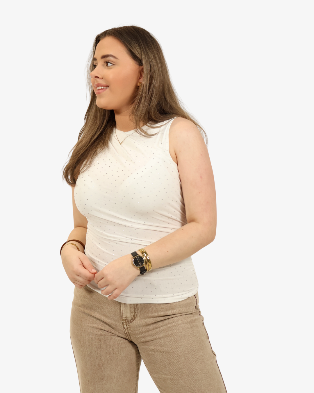 Livia glitter top - White